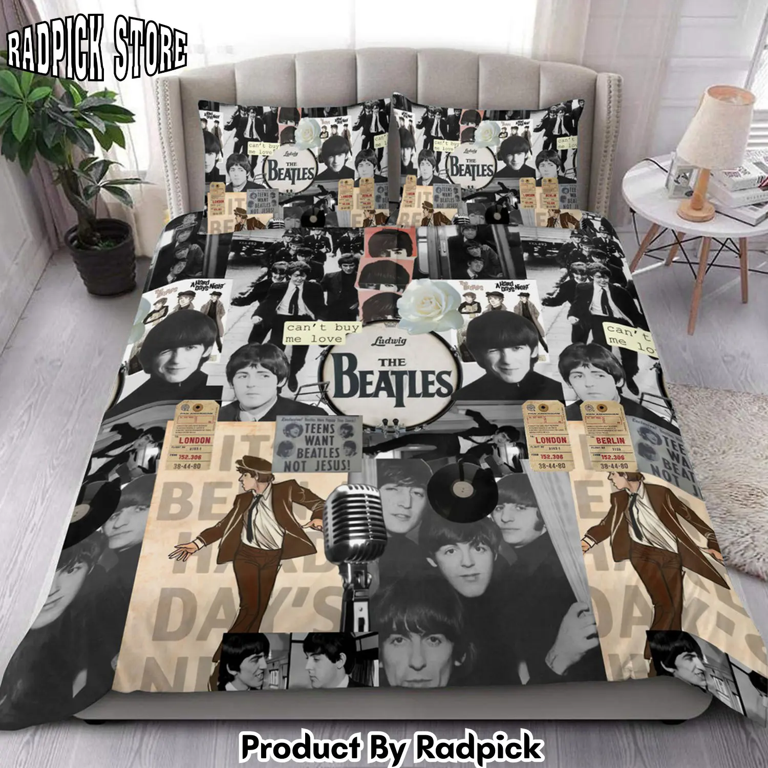 Radpick the beatles s4 all over printed bedding set s290201 rp3271380